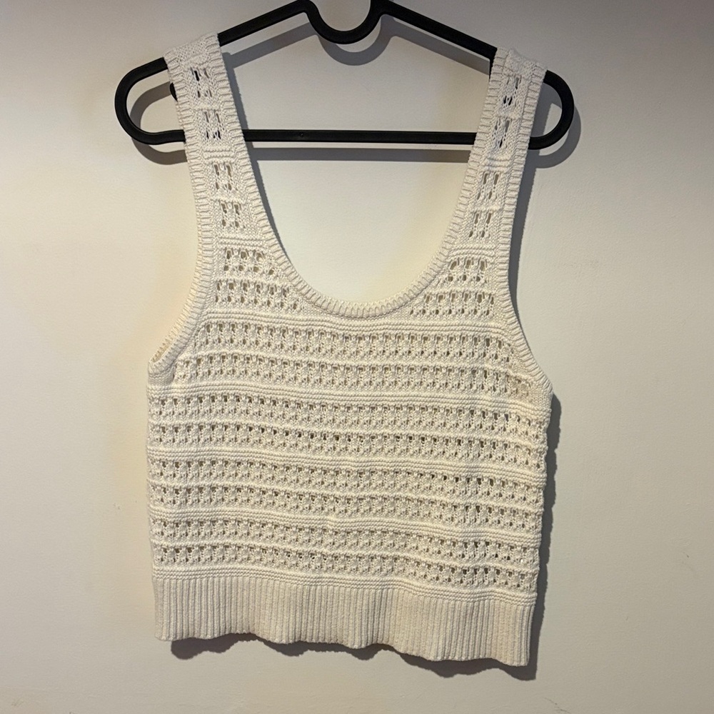 Old Navy White Crochet Tank Top